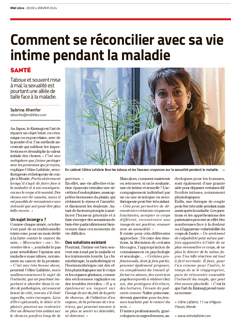 Article Midi Libre Lozère — Janvier 2024